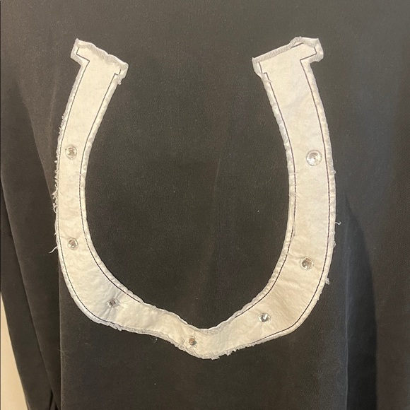 The Laundry Room Black Crewneck Sweatshirt with White Horseshoe - Picture 3 of 5